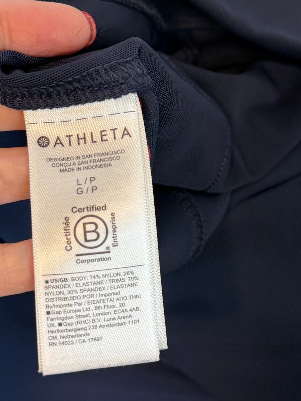 Athleta Venice High Rise Navy Track Jogger Pants Stretch Women’s Large Petite - Picture 6 of 8